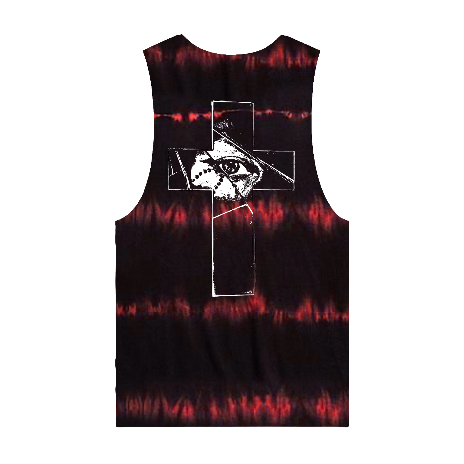 Cross Sleeveless Dye Cut-Off Tank