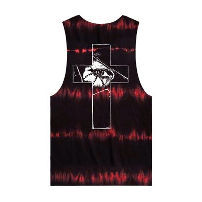 Cross Sleeveless Dye Cut-Off Tank