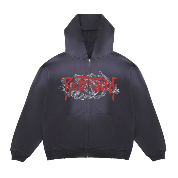 トップス GLADNEWS destroy damage chain zip hoodie Chain Distressed Potassium Zip-up Hoodie – Beartooth Store