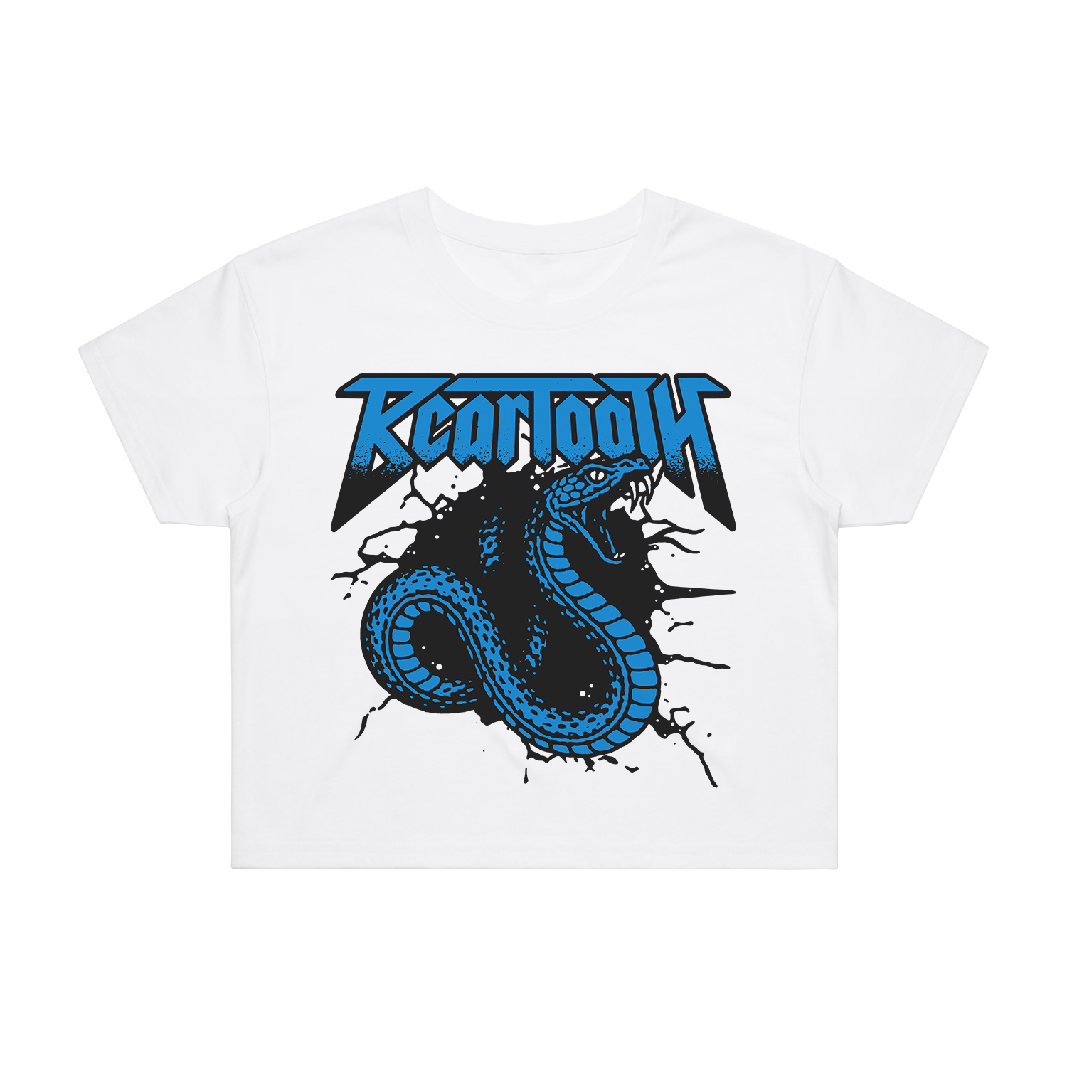 Blue Snake Crop Top