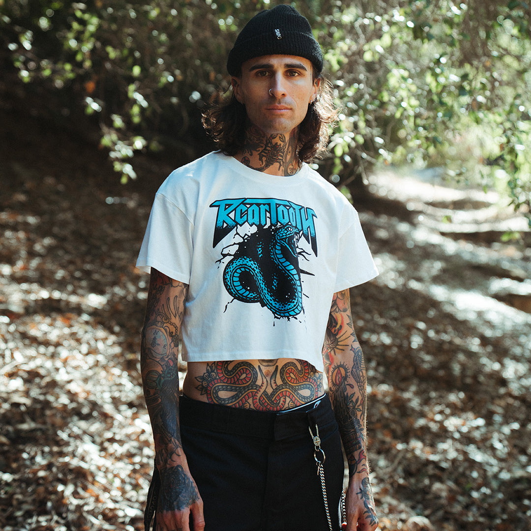 Blue Snake Crop Top