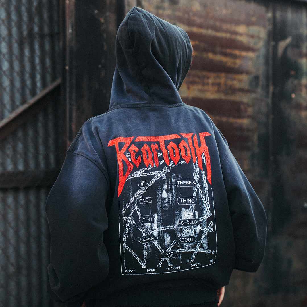 Chain Distressed Potassium Zip-up Hoodie
